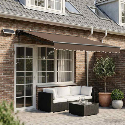 Electric Retractable Awning Taupe 4.5 x 3 m