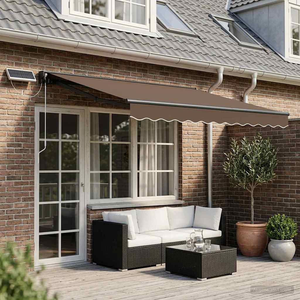 Electric Retractable Awning Taupe 4 x 3 m