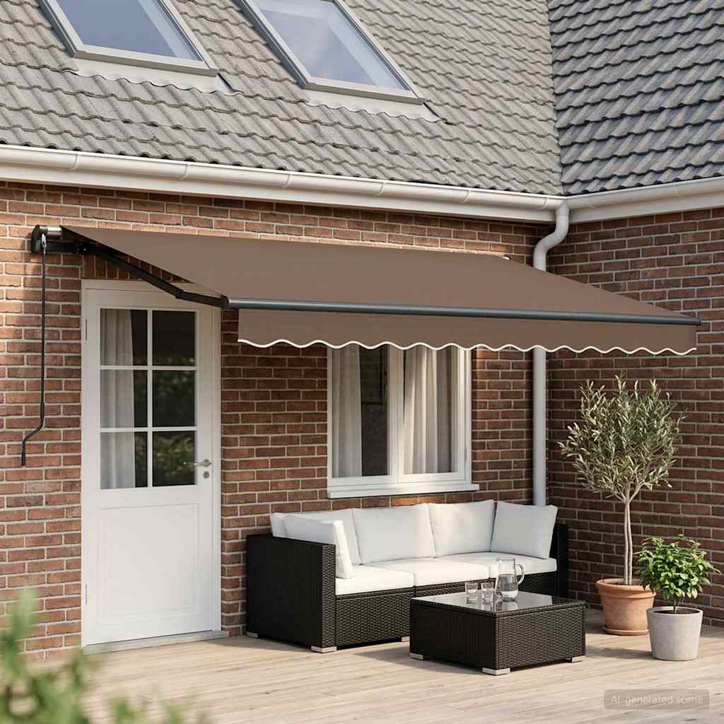 Retractable Awning Taupe 4 x 2 m Fabric