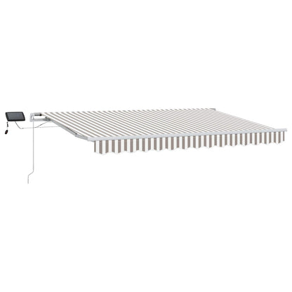 Retractable Awning Light Grey and White 300 x 250 cm