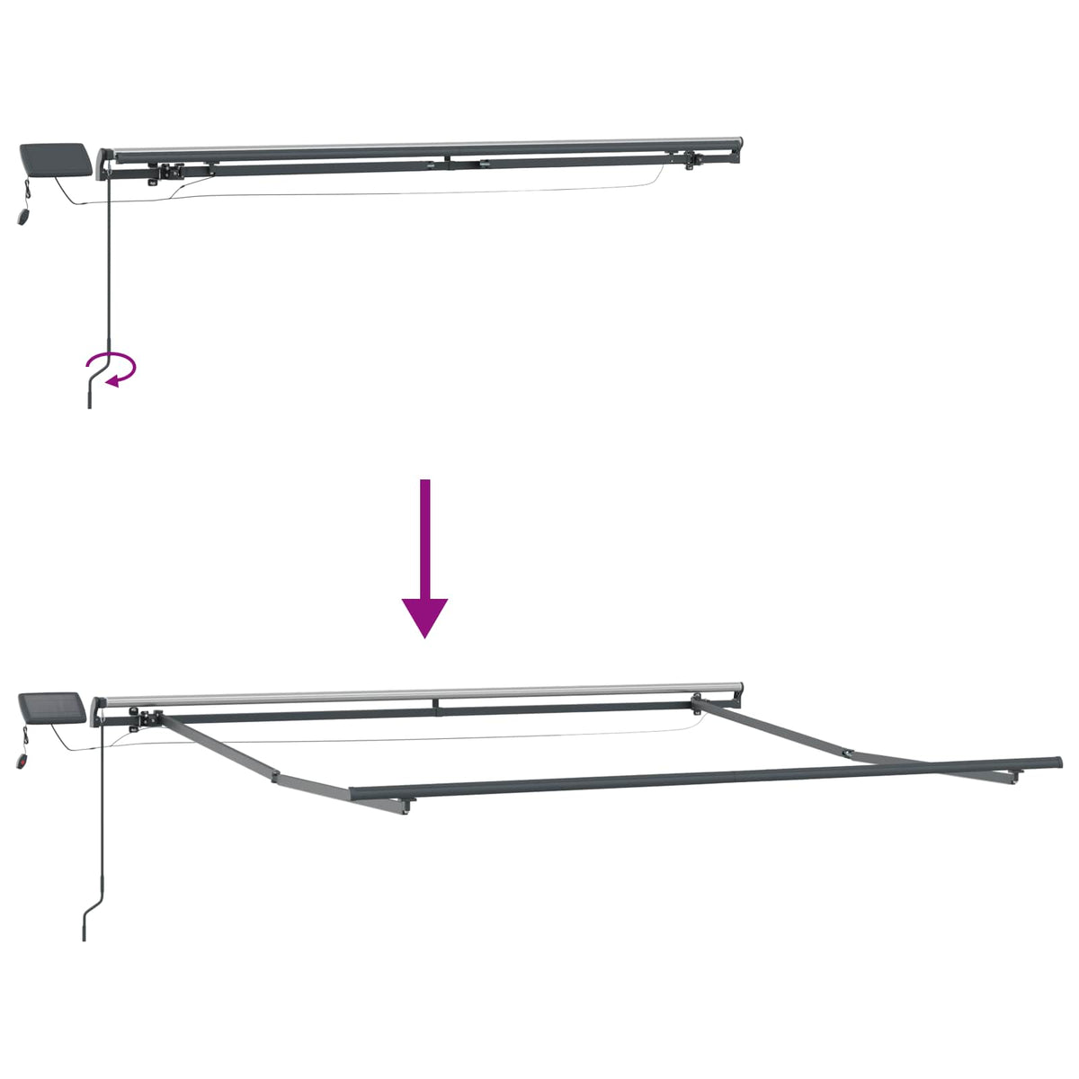 Retractable Awning Taupe 300 x 250 cm Fabric and Aluminium