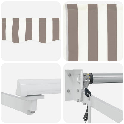 Electric Retractable Awning Light Grey and White 3 x 2.5 m