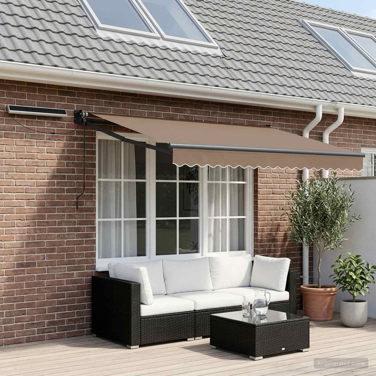 Electric Retractable Awning Taupe 3 x 2.5 m