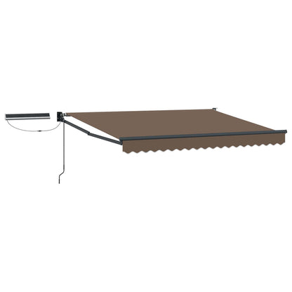 Electric Retractable Awning Taupe 100% Polyester and Aluminium