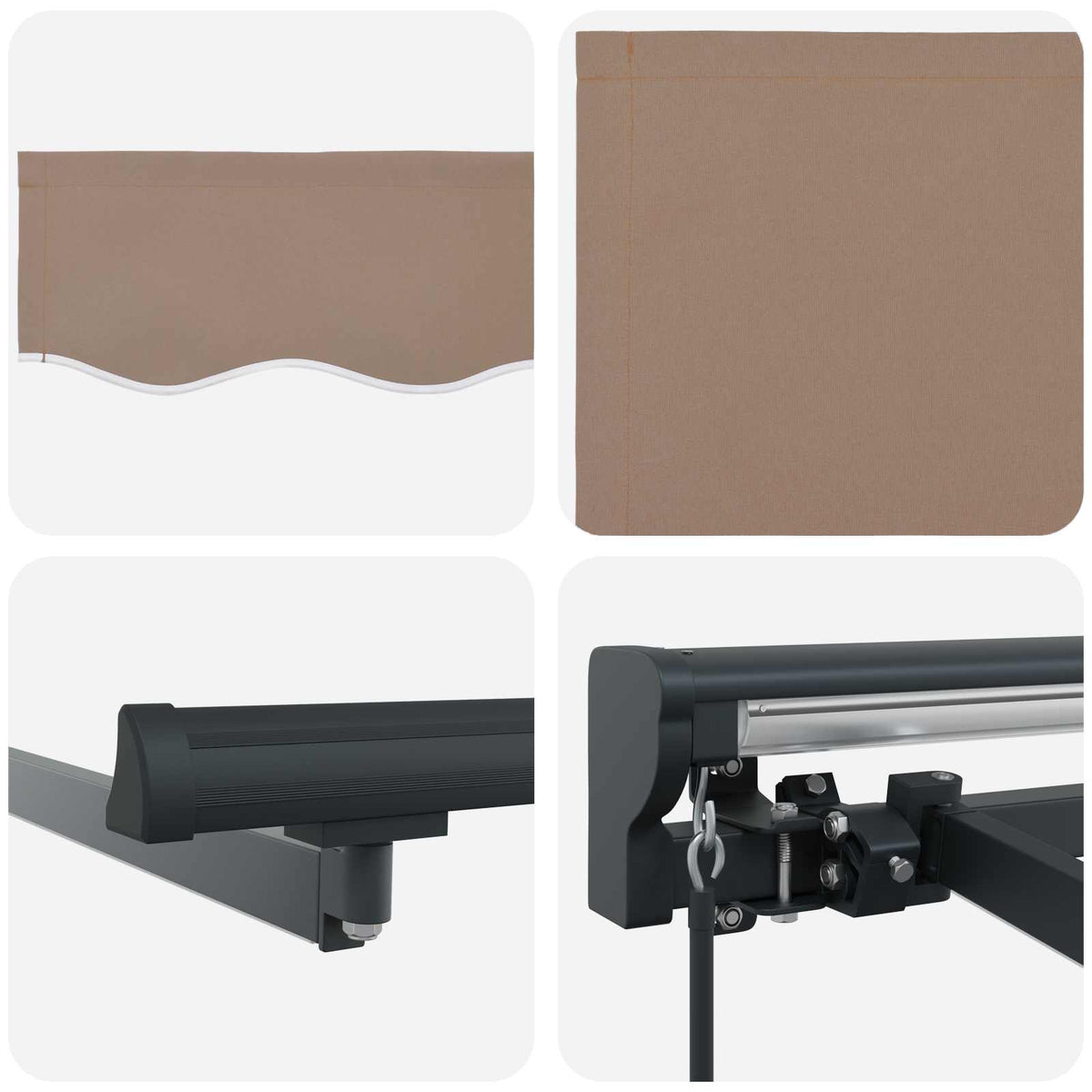 Retractable Awning Taupe 3 x 2.5 m Polyester and Aluminium