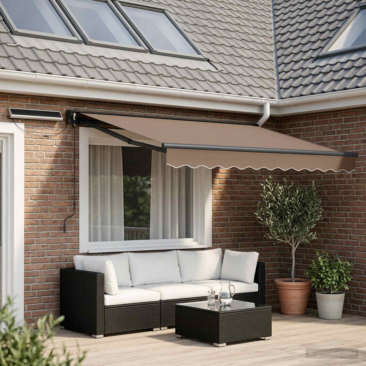 Electric Retractable Awning Taupe 3 x 2.5 m