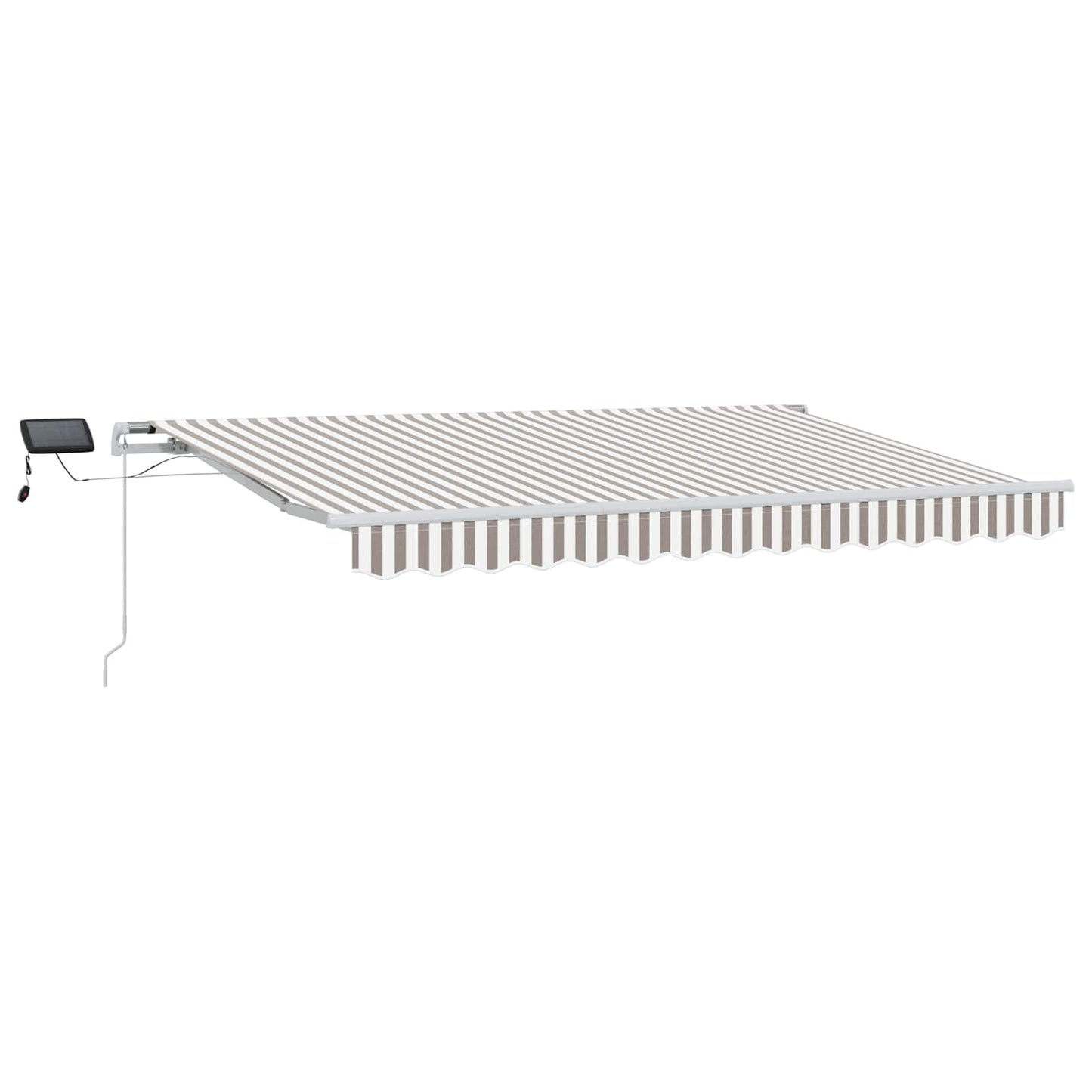 Retractable Awning Light Grey and White 350 x 250 cm