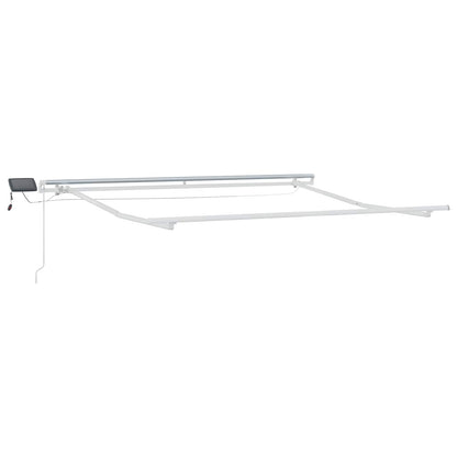 Retractable Awning Light Grey and White 350 x 250 cm