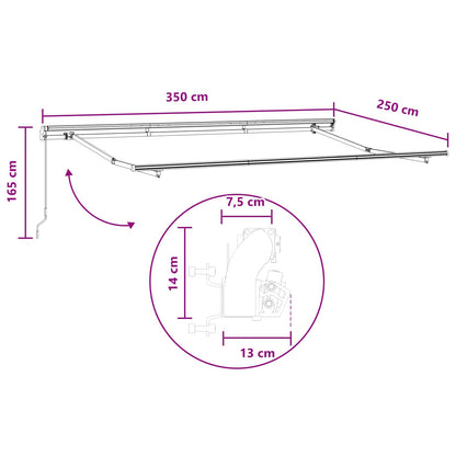 Retractable Awning Sand 350 x 250 cm Polyester and Aluminium