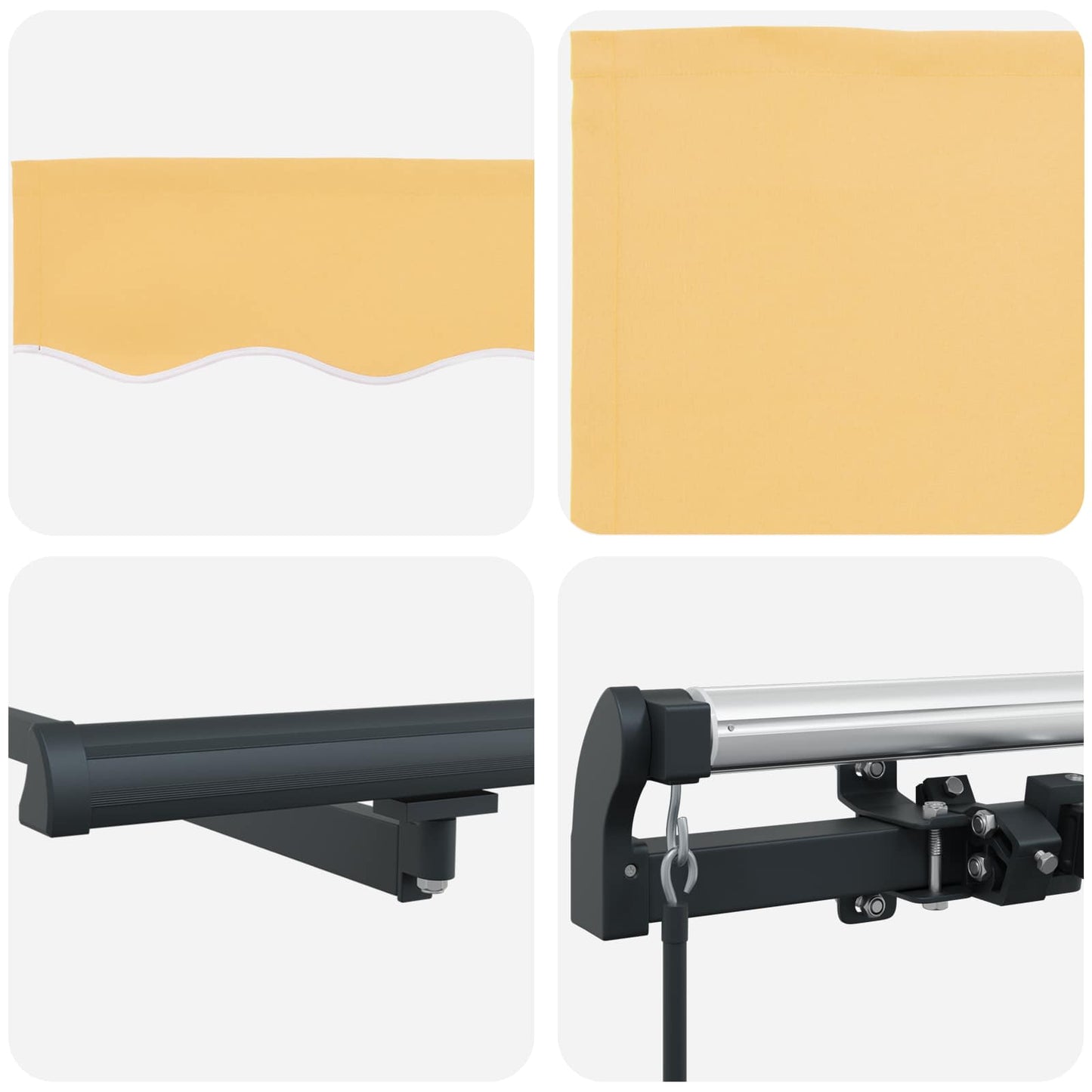 Retractable Awning Sand 350 x 250 cm Fabric and Aluminium