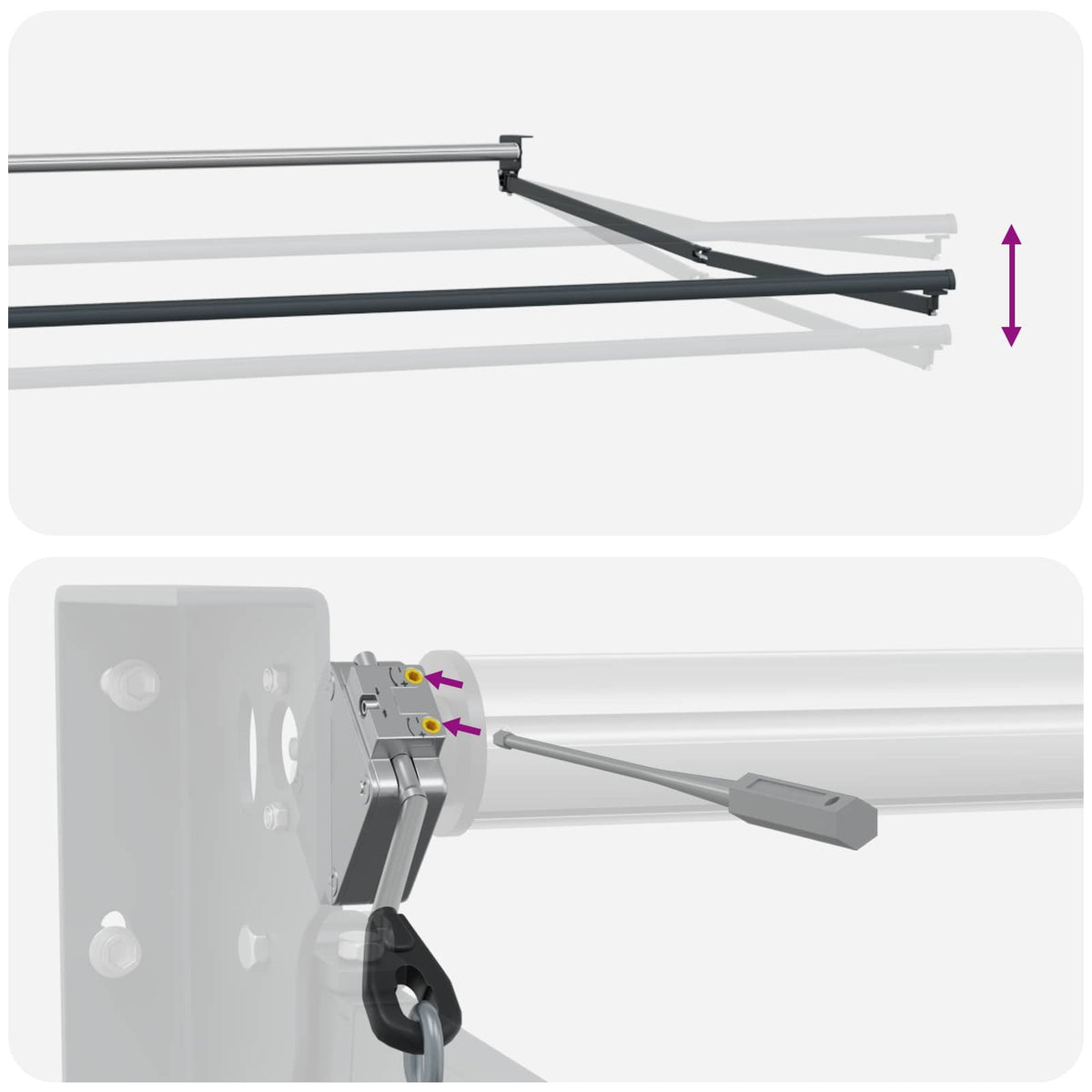 Electric Retractable Awning Light Grey and White 3.5 x 2.5 m