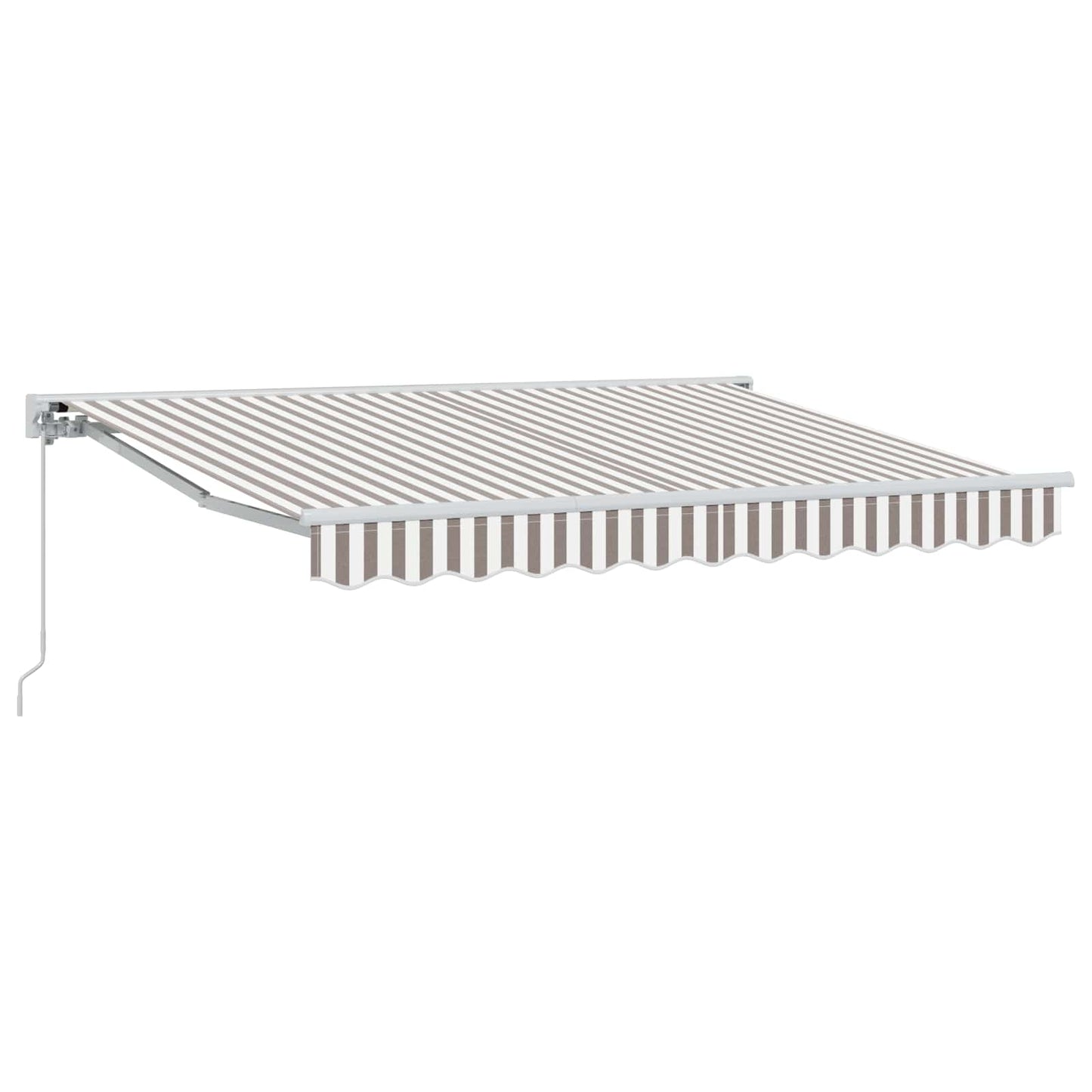 Manual Retractable Awning Light Grey and White 3.5 x 2.5 m