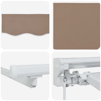 Manual Awning Frame with LEDs Taupe 3.5 x 2.5 m