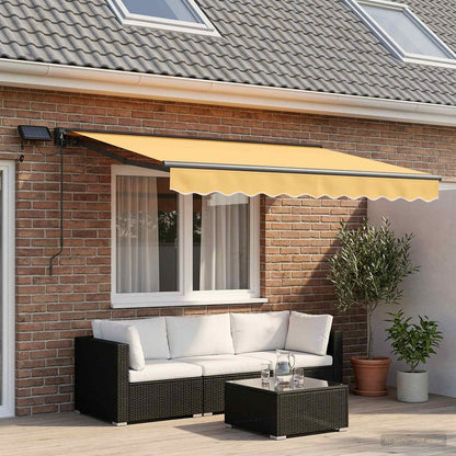 Manual Awning Frame with LEDs Sand 3.5 x 2.5 m