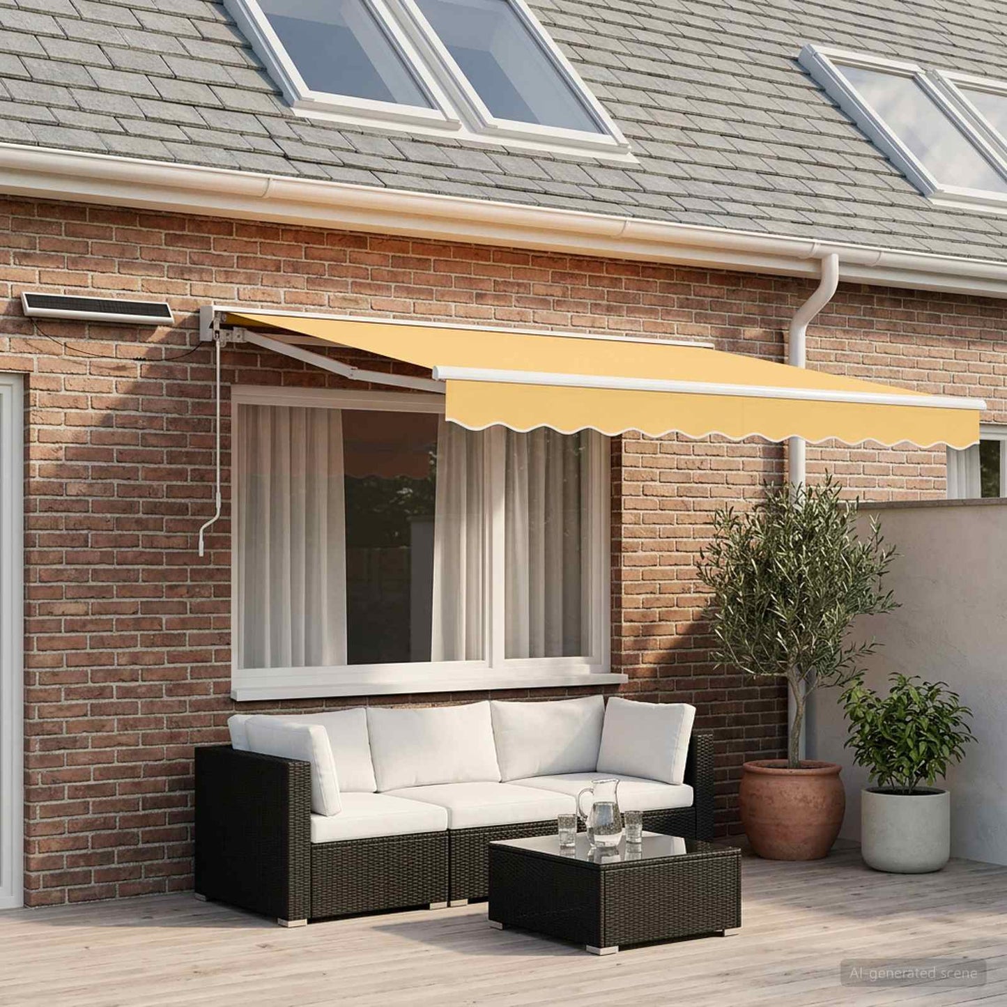 Electric Retractable Awning Sand 3.5 x 2.5 m