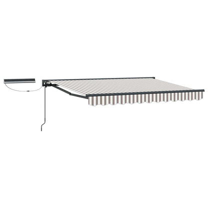 Electric Retractable Awning Light Grey and White 3.5 x 2.5 m