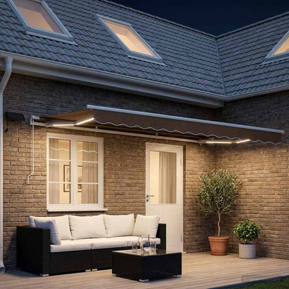 Retractable Awning Taupe 600 x 300 cm Fabric and Aluminium