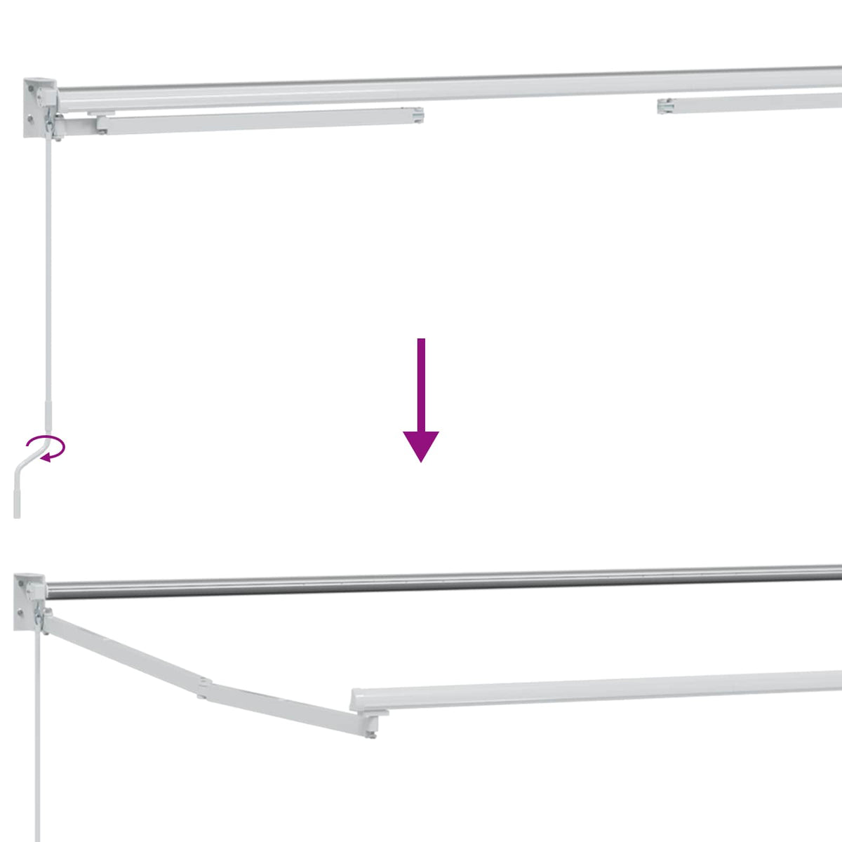 Manual Retractable Awning with LEDs Taupe