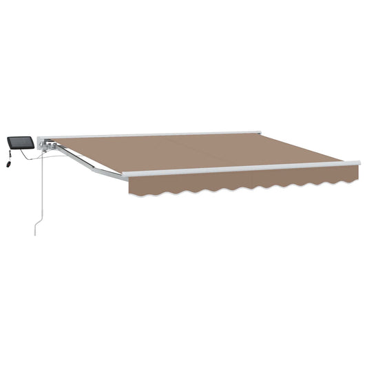 Manual Awning Frame with LEDs Taupe 4 x 3 m