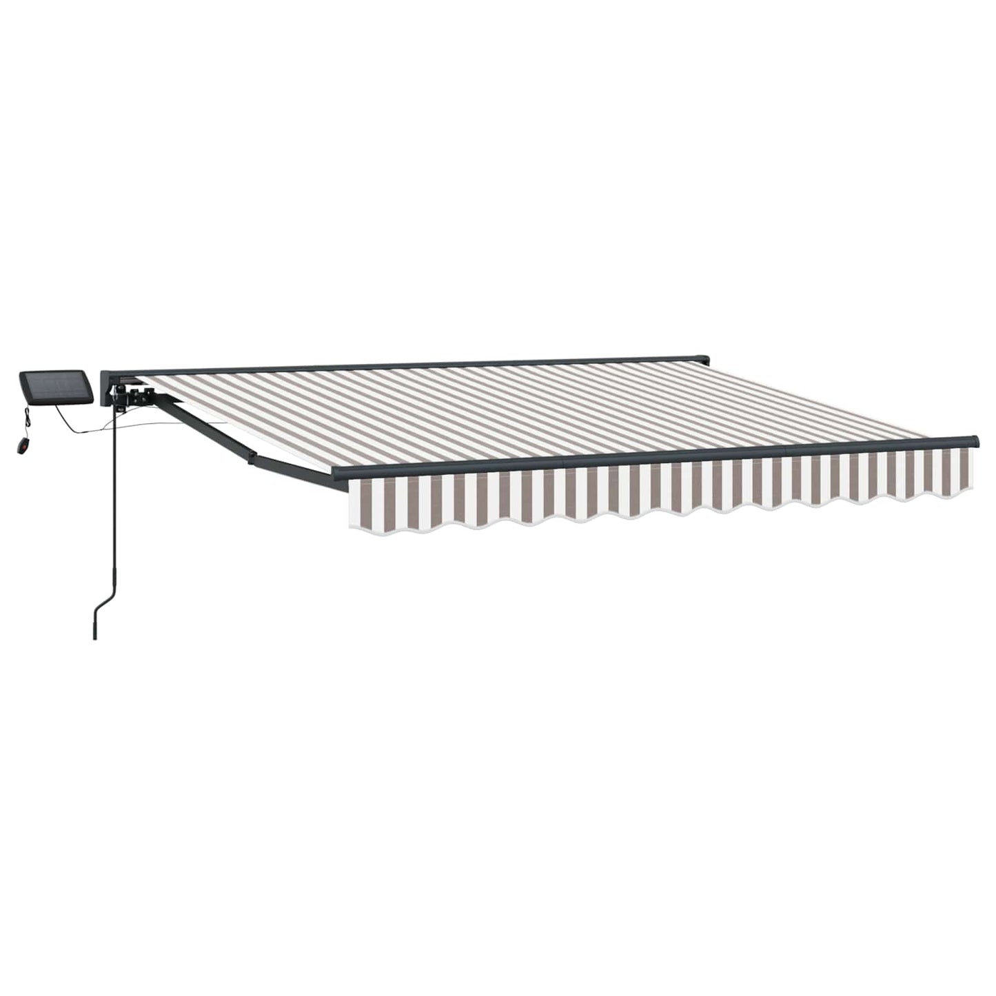 Manual Awning Frame with LEDs Light Grey and White 4 x 3 m