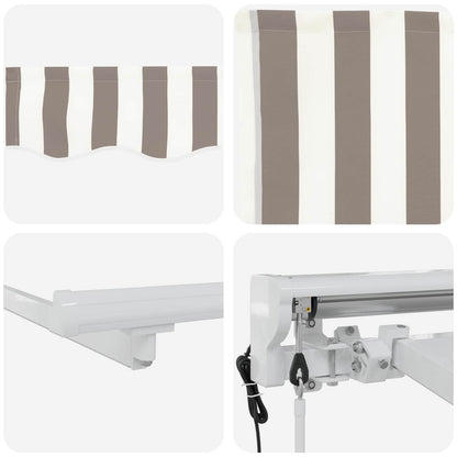 Electric Retractable Awning Light Grey and White 4 x 3 m