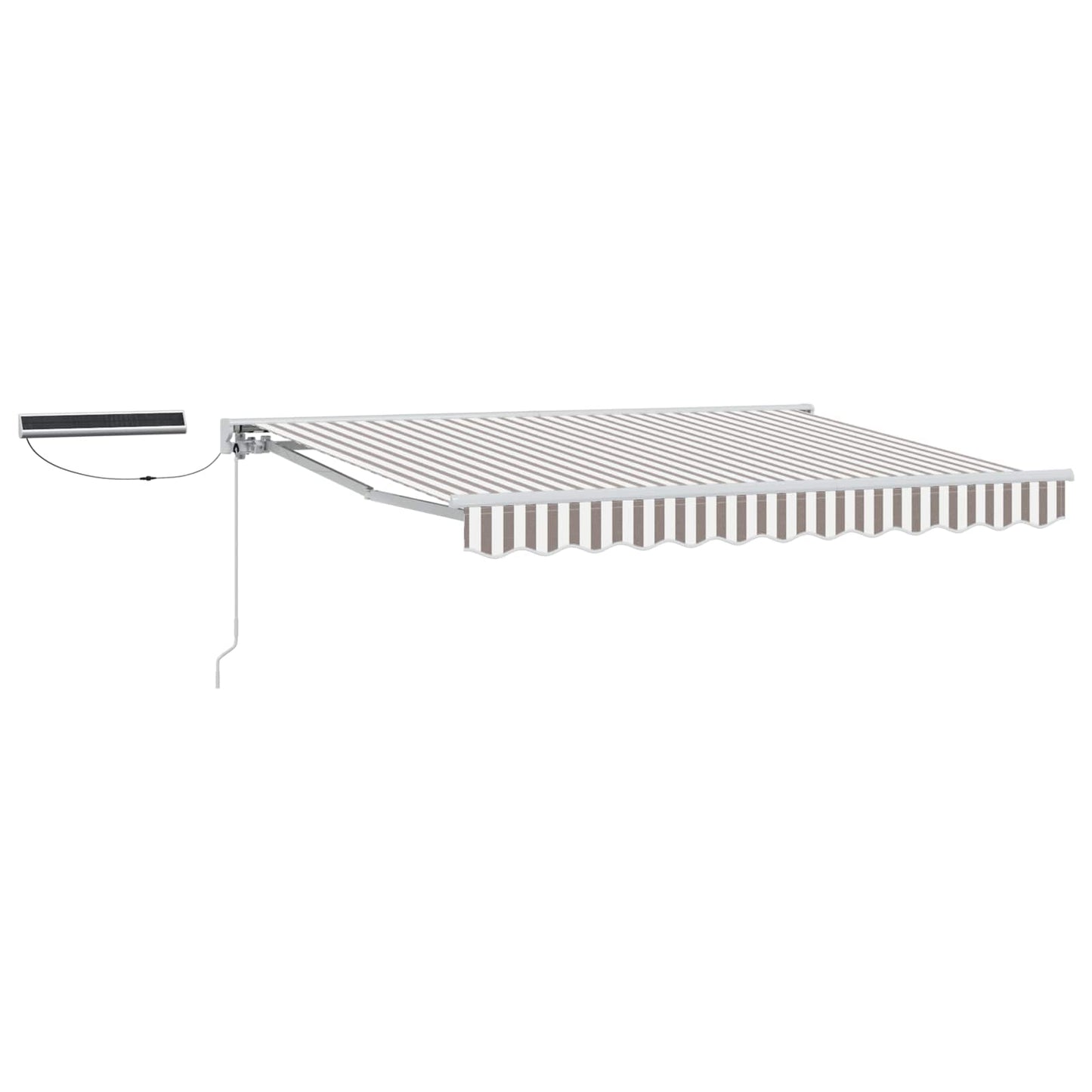 Electric Retractable Awning Light Grey and White 4 x 3 m