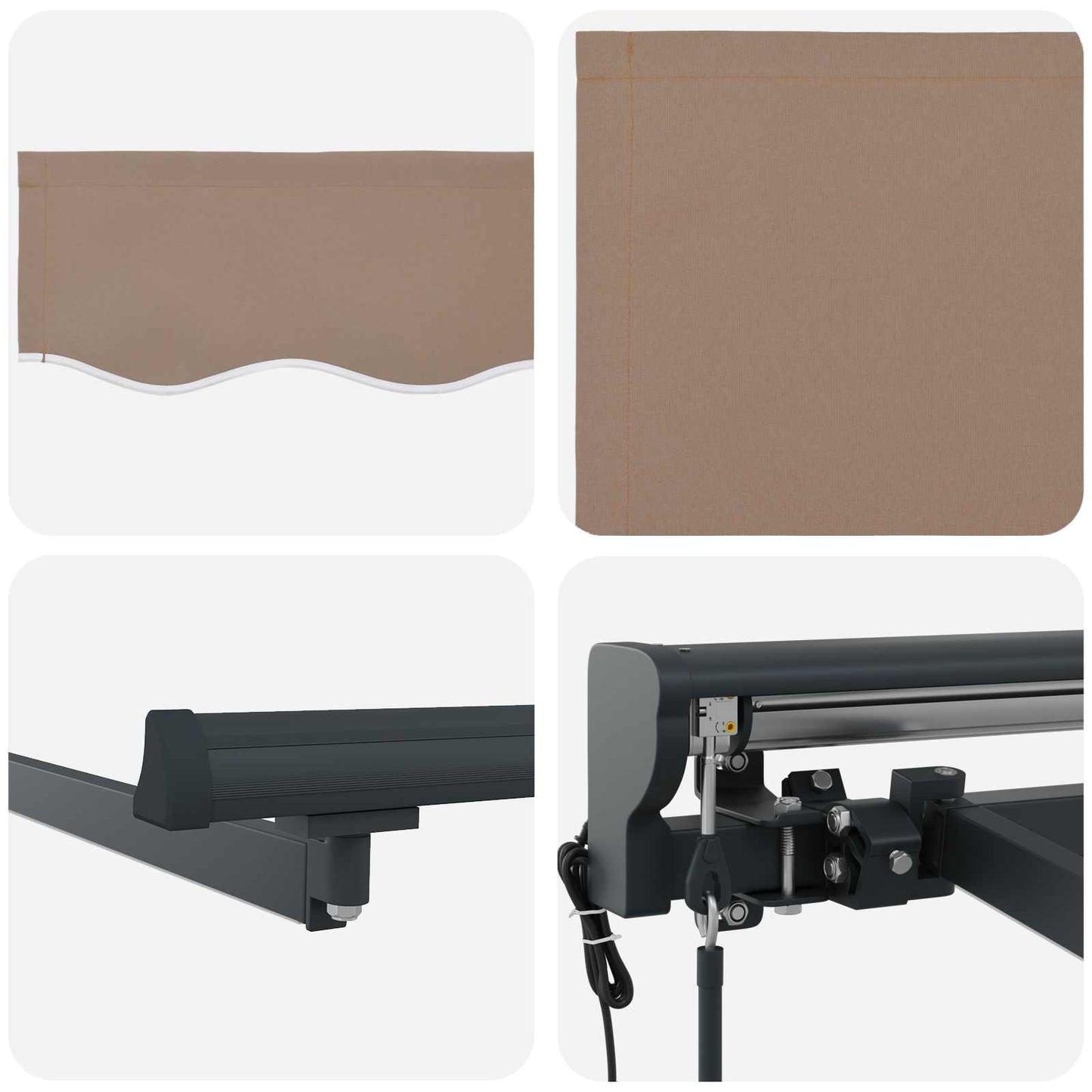 Electric Retractable Awning Taupe 4 x 3 m