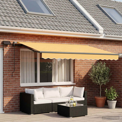 Retractable Awning Sand 400 x 350 cm Fabric and Aluminium