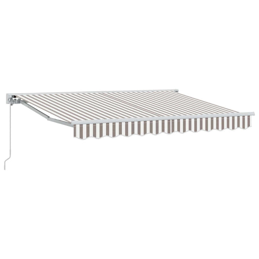 Manual Retractable Awning Light Grey and White 4 x 3.5 m