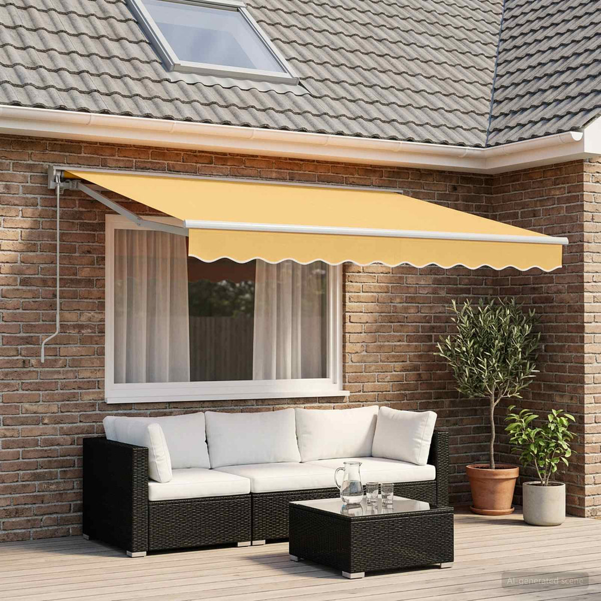 Manual Retractable Awning Sand 4 x 3.5 m