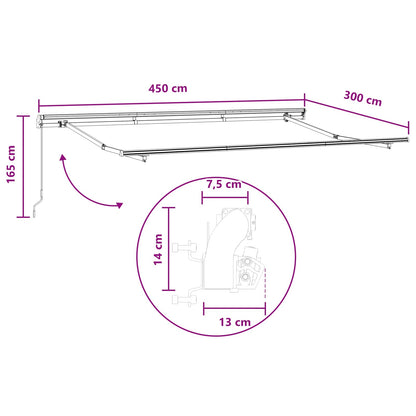 Retractable Awning Sand 4.5 x 3 m Polyester and Aluminium