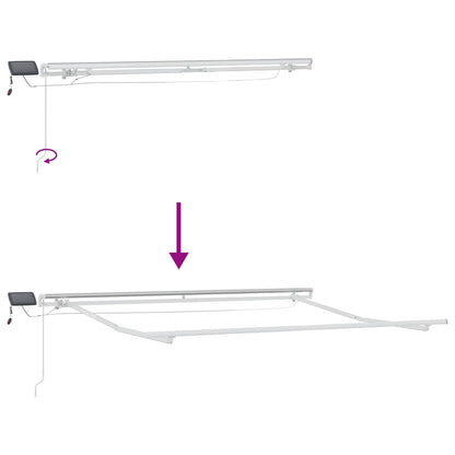Retractable Awning Light Grey and White 450 x 300 cm
