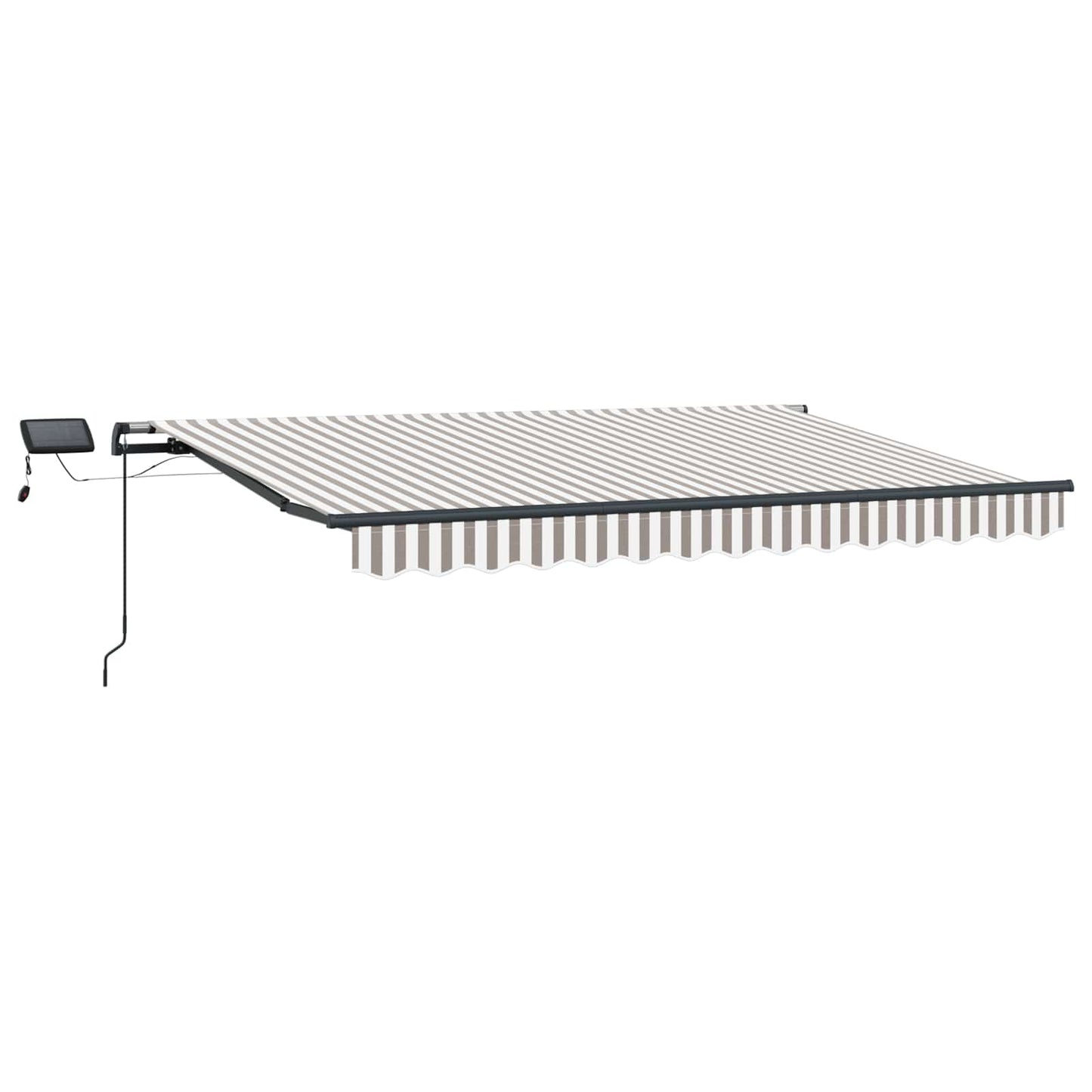 Retractable Awning Light Grey and White 450 x 300 cm