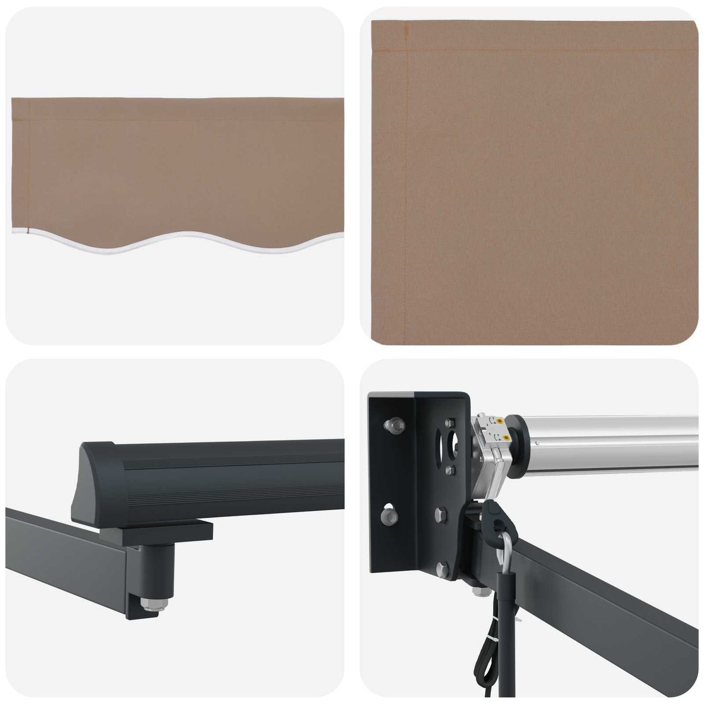 Electric Retractable Awning Taupe 4.5 x 3 m