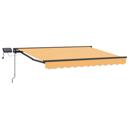 Manual Awning Frame with LEDs Sand 4.5 x 3 m
