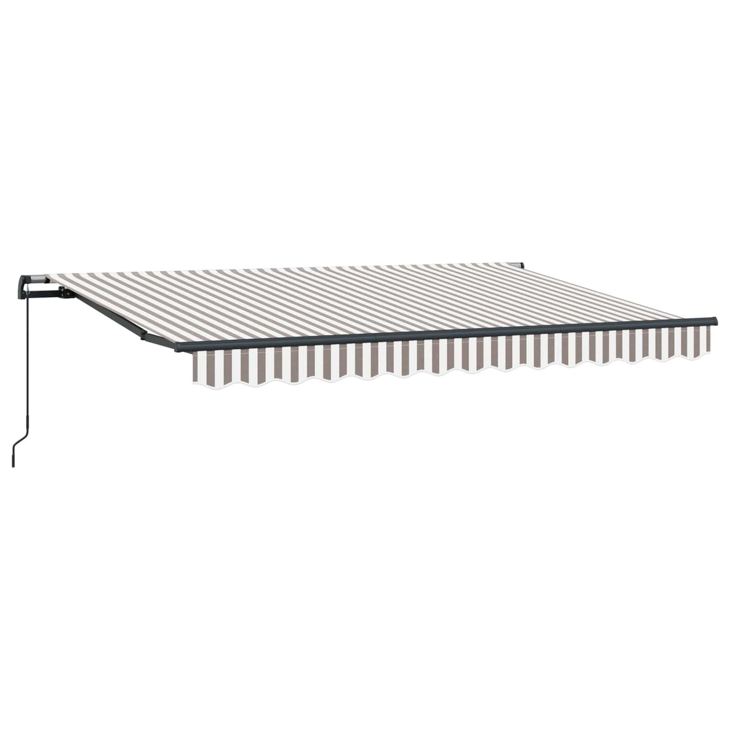 Retractable Awning Light Grey and White 450 x 350 cm