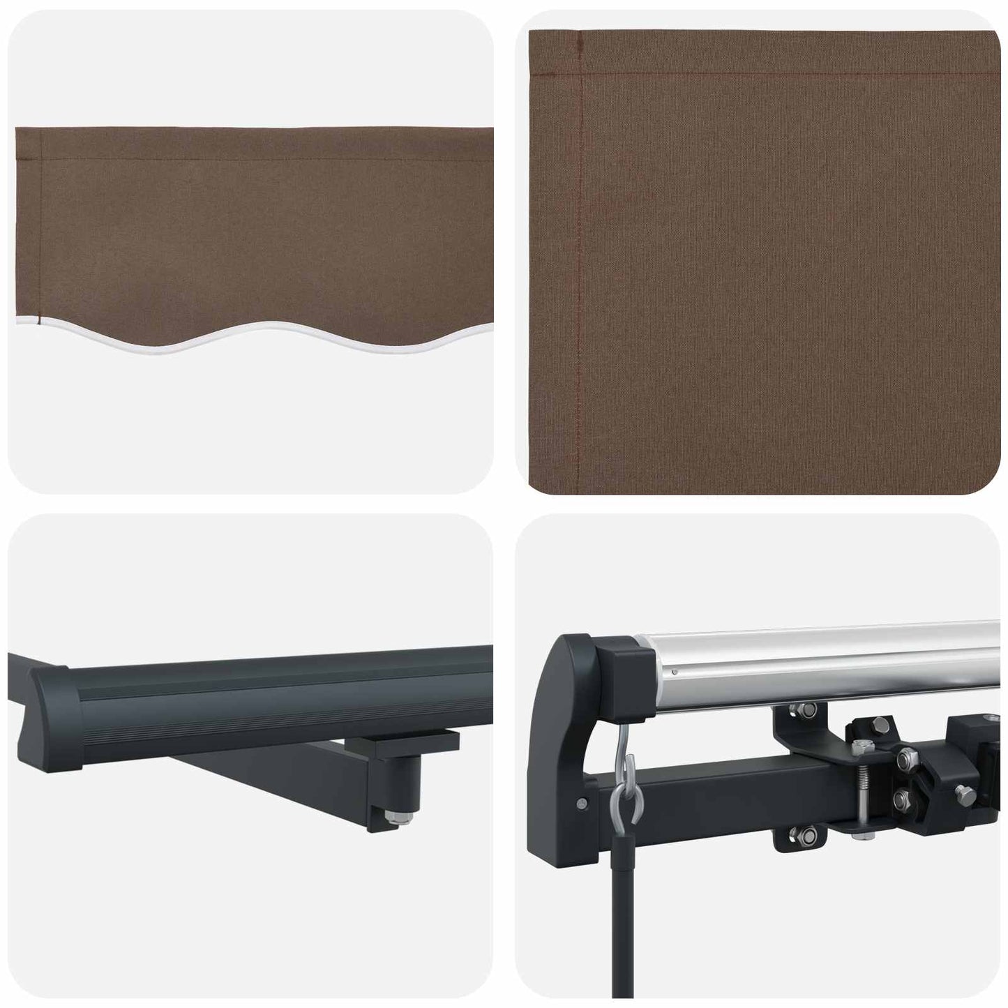 Retractable Awning Taupe 450 x 350 cm Polyester and Aluminium