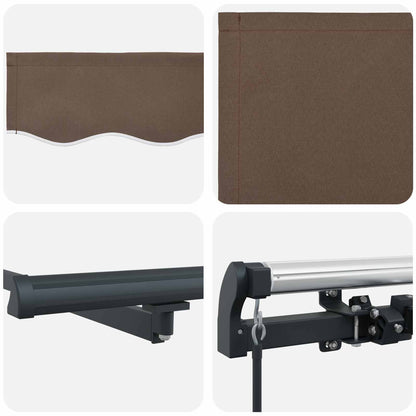 Retractable Awning Taupe 450 x 350 cm Polyester and Aluminium