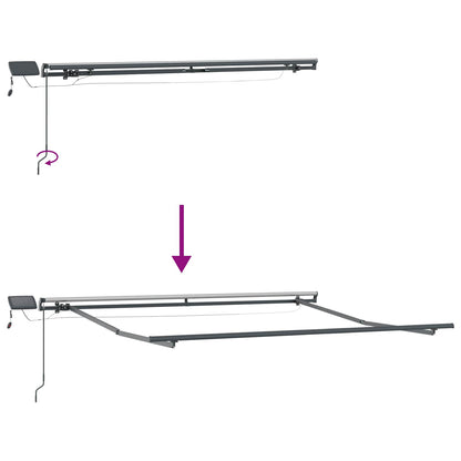 Retractable Awning Light Grey and White 450 x 350 cm
