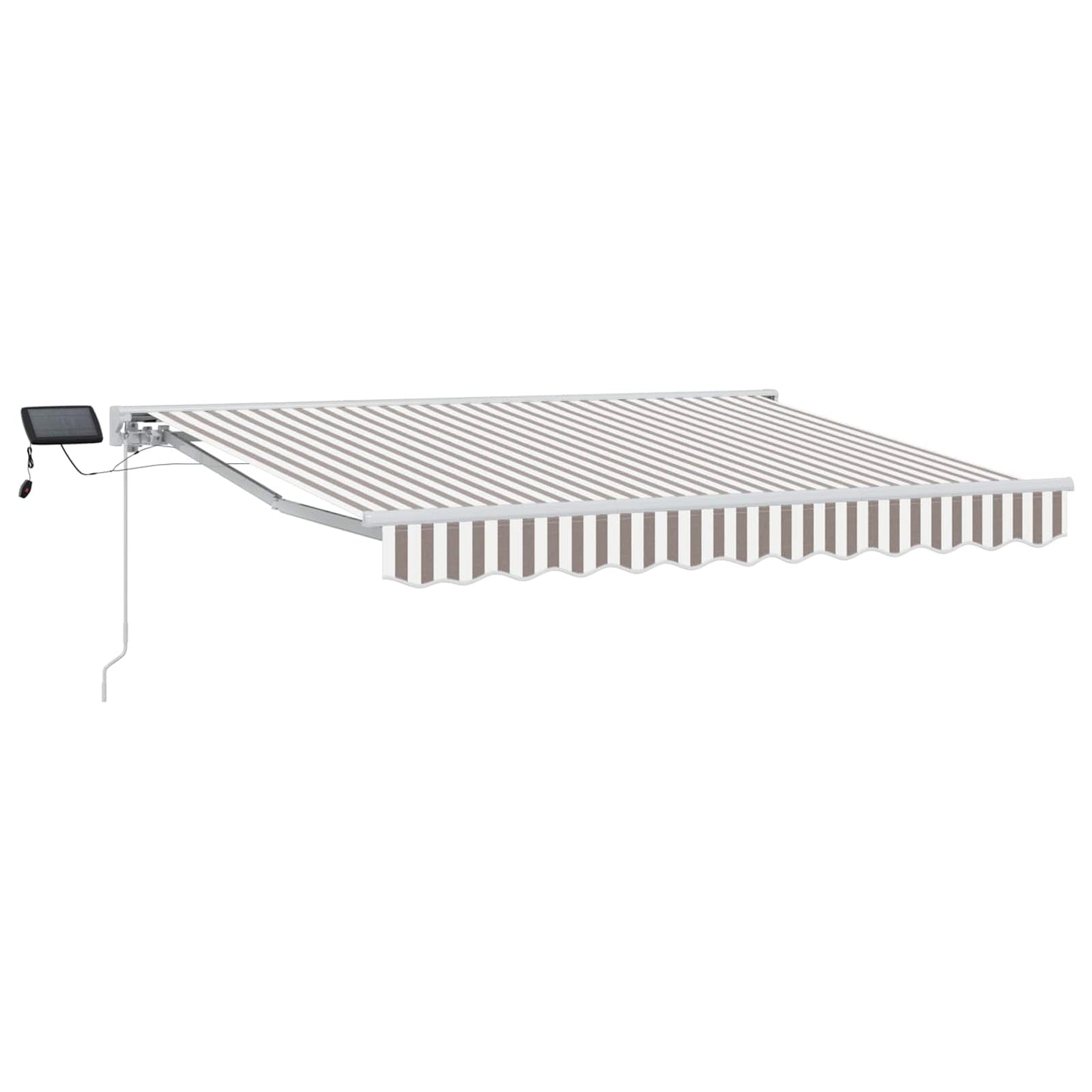 Manual Awning Frame with LEDs Light Grey and White 4.5 x 3.5 m