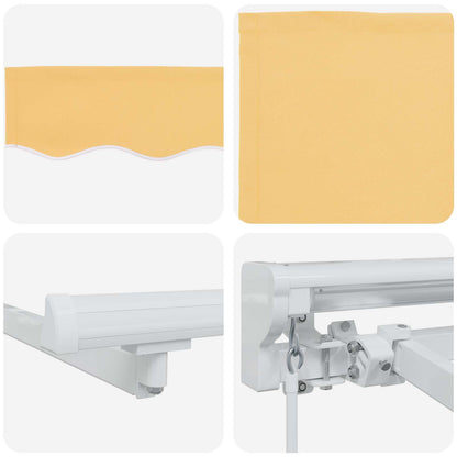 Manual Awning Frame with LEDs Sand 4.5 x 3.5 m
