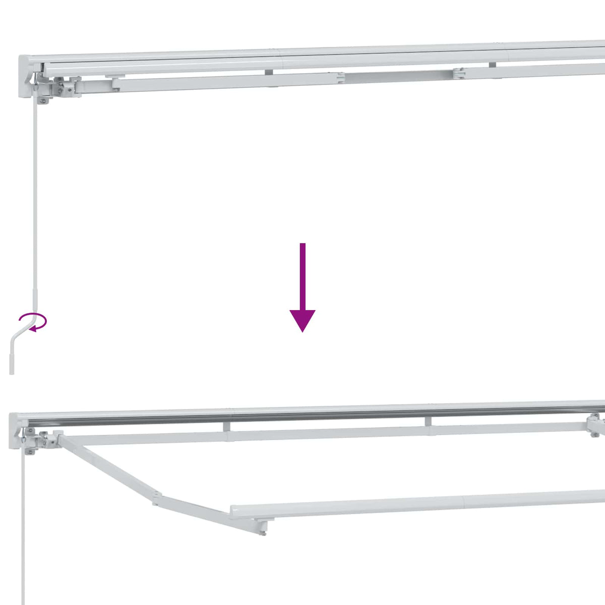 Manual Awning Frame with LEDs Sand 4.5 x 3.5 m