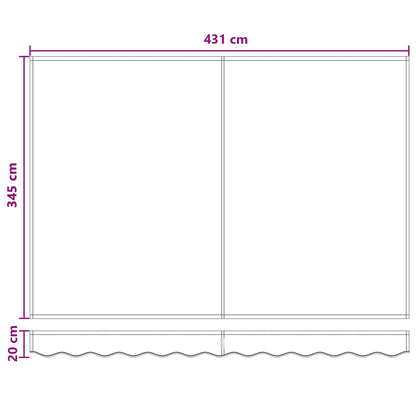 Manual Awning Frame with LEDs Light Grey and White 4.5 x 3.5 m