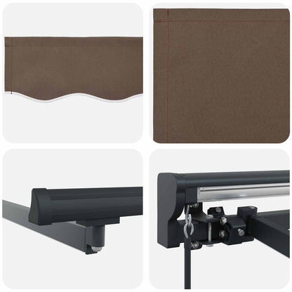 Manual Awning Frame with LEDs Taupe 4.5 x 3.5 m
