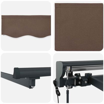 Electric Retractable Awning Taupe 4.5 x 3.5 m