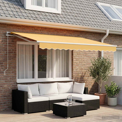 Retractable Awning Sand 5 x 3 m Polyester and Aluminium