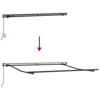 Retractable Awning Light Grey and White 500 x 300 cm