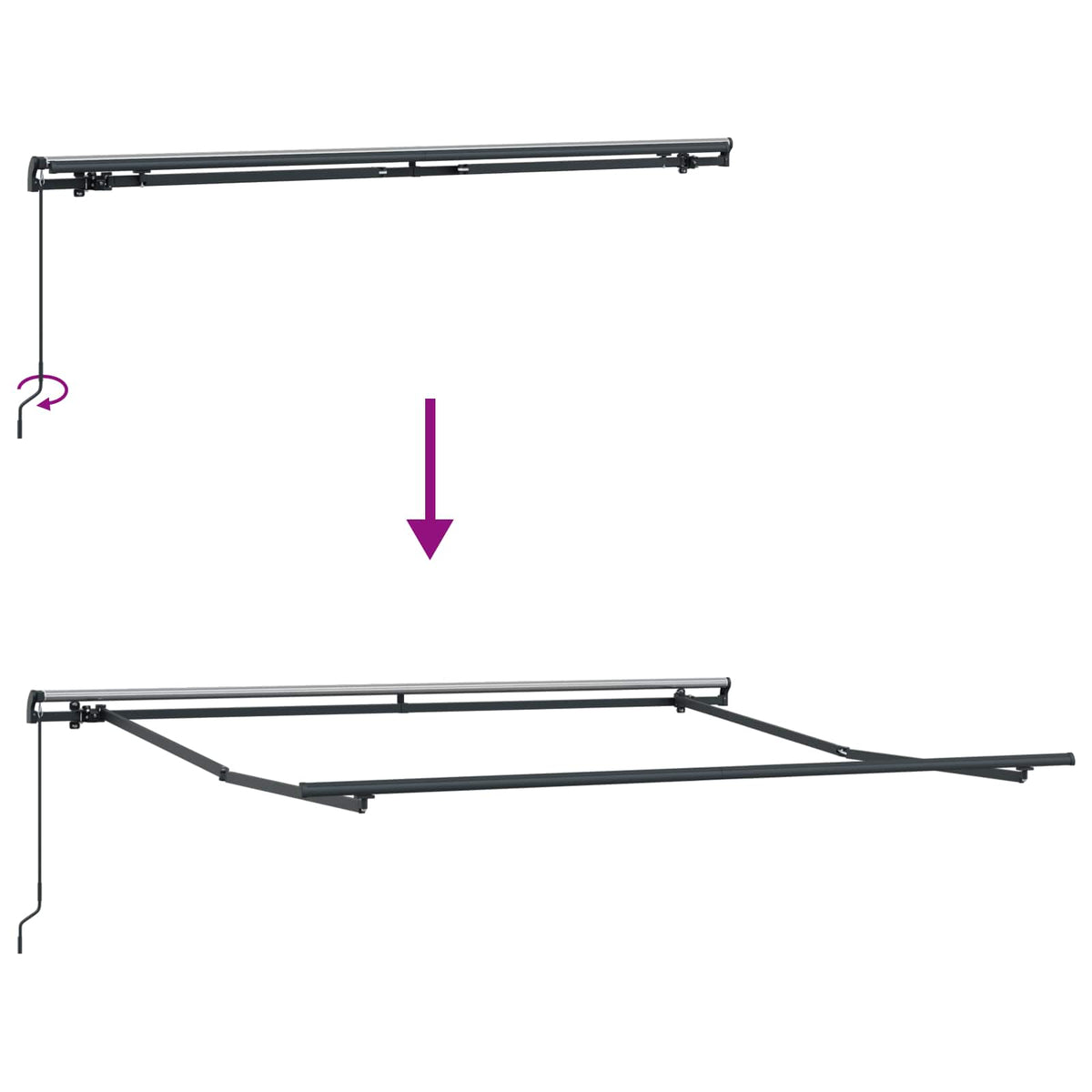 Retractable Awning Taupe 500 x 300 cm Polyester and Aluminium