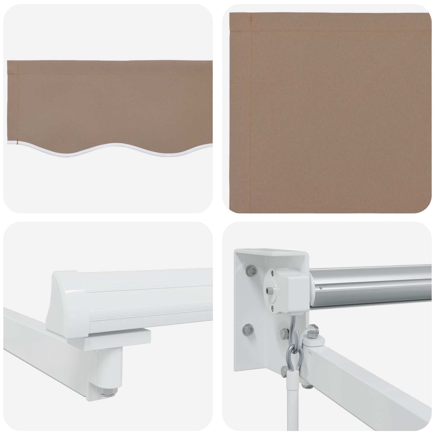 Manual Retractable Awning with LEDs Taupe