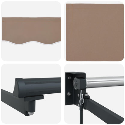 Manual Retractable Awning with LEDs Taupe